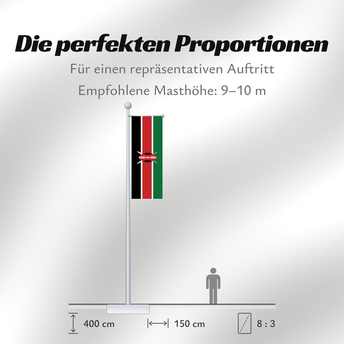 Proportionen der Flagge: Kenya Kenia Quénia Kenii የኬንያ ሰንደቅ ዓላማ علم كينيا Keniya Сцяг Кеніі কেনিয়ার ফিরালহান Kenije Keňská vlajka Kenyas Σημαία της Κένυας Kenja Kenya lipp Kenian דגל קניה केन्या का ध्वज ケニアの国旗 კენიის დროშა 케냐의 국기 Kenijos Знаме на Кенија Kenyas flagg Флаг Кении K
