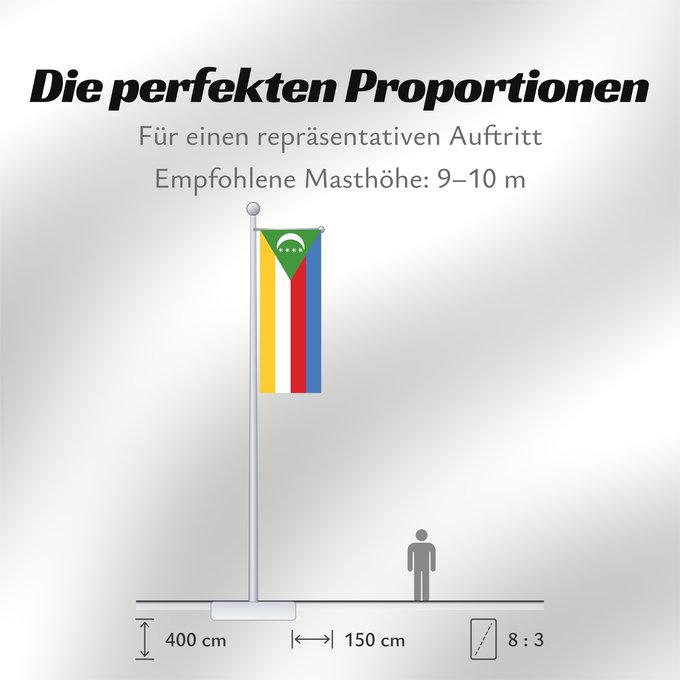 Proportionen der Flagge: Comoros	Comores	Comoras	Komoren	Comore