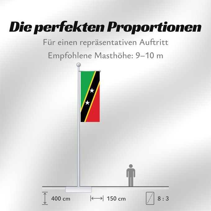 Proportionen der Flagge: Saint Kitts and Nevis	Saint-Christophe-et-Niévès	San Cristóbal y Nieves	St. Kitts und Nevis	Saint Kitts e Nevis	Saint Kitts a Nevis	Shan Críostóir-Nimheas	Sen Kitts ha Nevis	Флаг Сент-Китса и Невиса	Saunt Kitts an Nevis	Saint Kittsa in Nevisa