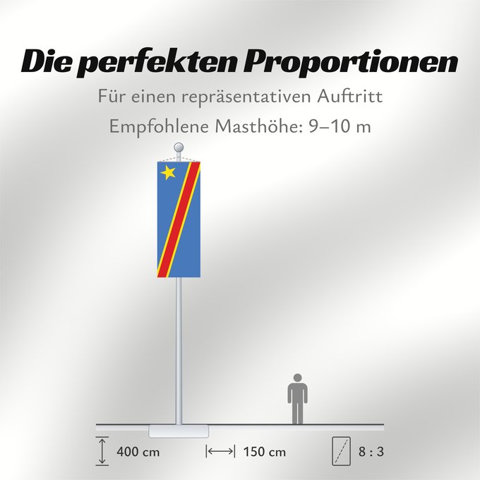 Proportionen der Flagge: Democratic Republic of the Congo	The national flag of the Democratic Republic of the Congo	La République démocratique du Congo	Rep. Dem. del Congo	Demokratischen Republik Kongo	Repubblica Democratica del Congo	Democratische Republiek Congo	علم جمهورية الك