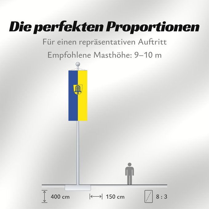 Proportionen der Flagge: Hemmingen (Region Stuttgart)
