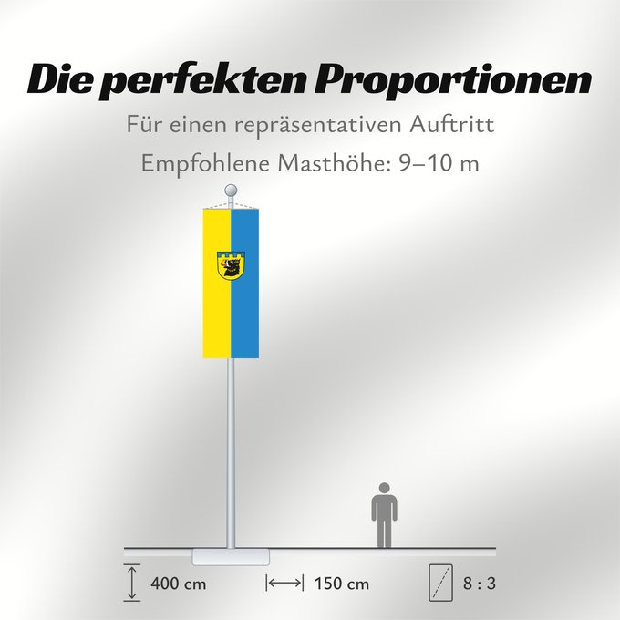 Proportionen der Flagge: Auenwald (Region Stuttgart)