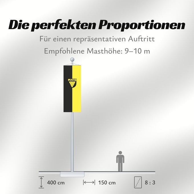 Proportionen der Flagge: Weinstadt (Region Stuttgart)