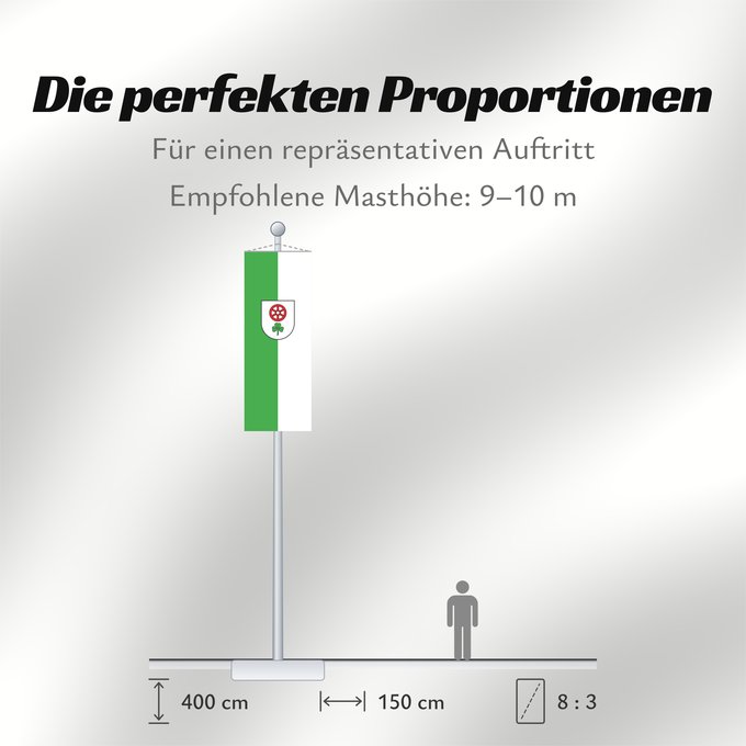 Proportionen der Flagge: Cleebronn (Nördliches Baden-Württemberg)