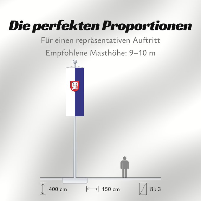 Proportionen der Flagge: Güglingen (Nördliches Baden-Württemberg)