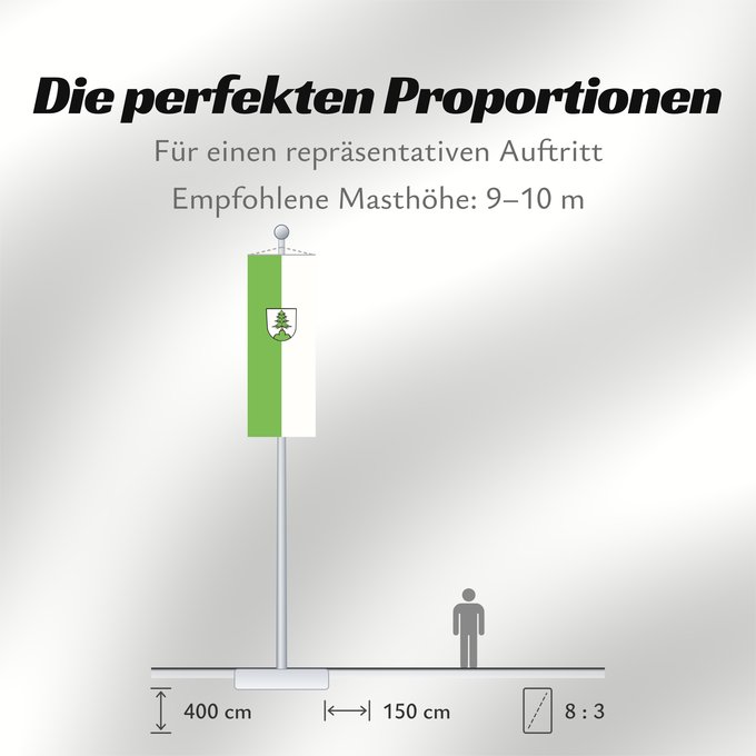 Proportionen der Flagge: Adelmannsfelden (Schwäbische Alb)