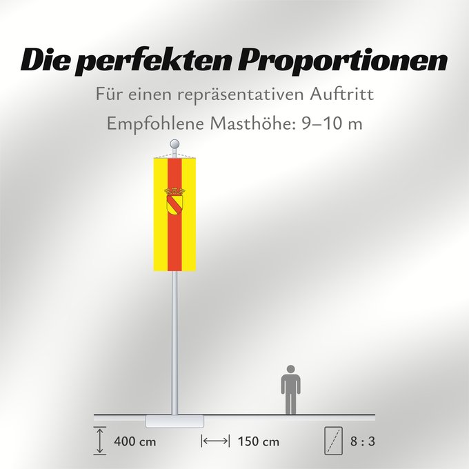 Proportionen der Flagge: Baden-Baden (Nördlicher Schwarzwald)