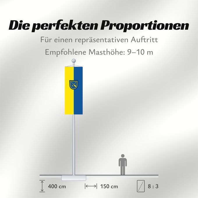 Proportionen der Flagge: Linkenheim-Hochstetten (Nördliches Baden-Württemberg)