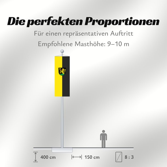 Proportionen der Flagge: Altlußheim (Nördliches Baden-Württemberg)