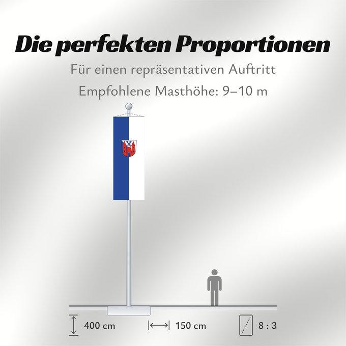 Proportionen der Flagge: Ladenburg (Nördliches Baden-Württemberg)
