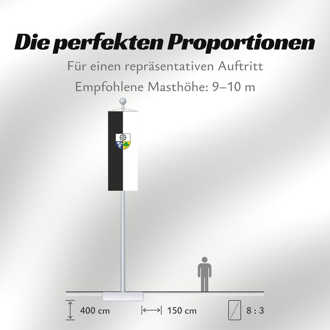 Proportionen der Flagge: Mühlhausen (Nördliches Baden-Württemberg)