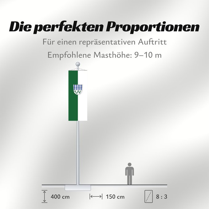 Proportionen der Flagge: Oftersheim (Nördliches Baden-Württemberg)