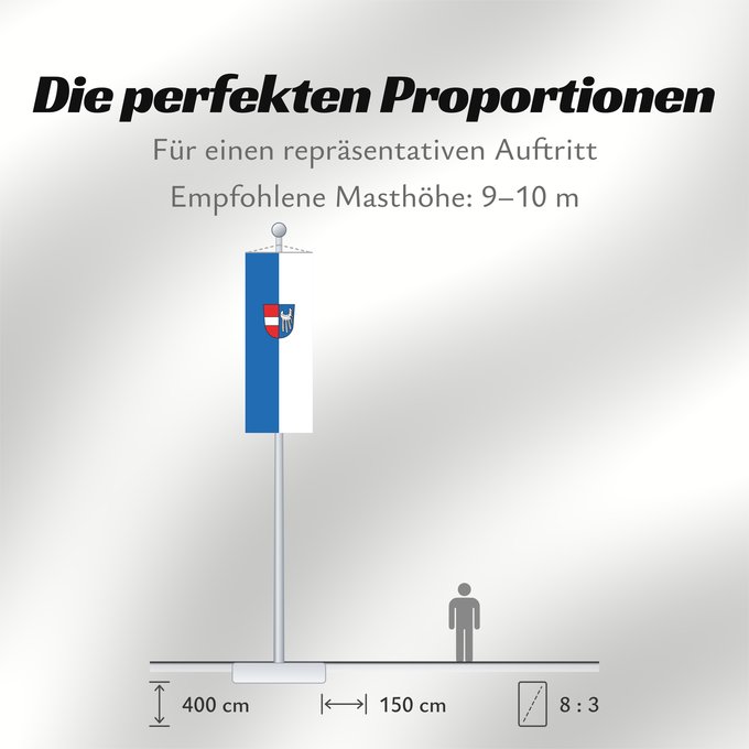 Proportionen der Flagge: Endingen am Kaiserstuhl (Südlicher Schwarzwald)