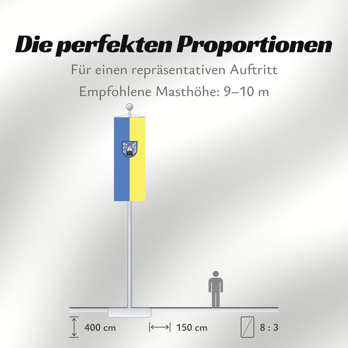 Proportionen der Flagge: Waldkirch (Südlicher Schwarzwald)