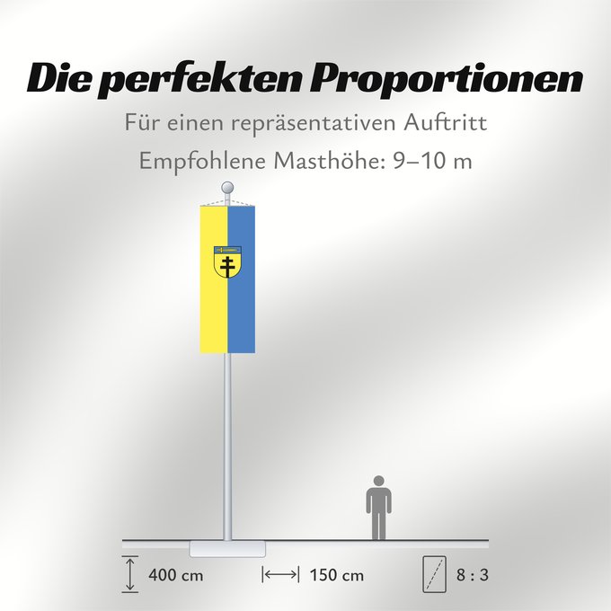 Proportionen der Flagge: Dornstadt (Schwäbische Alb)