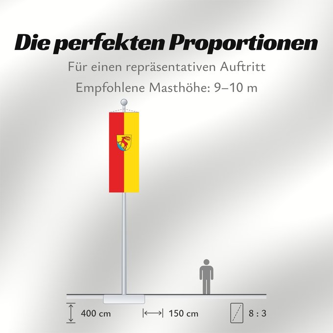 Proportionen der Flagge: Eichstegen (Württembergisches Allgäu Oberschwaben)
