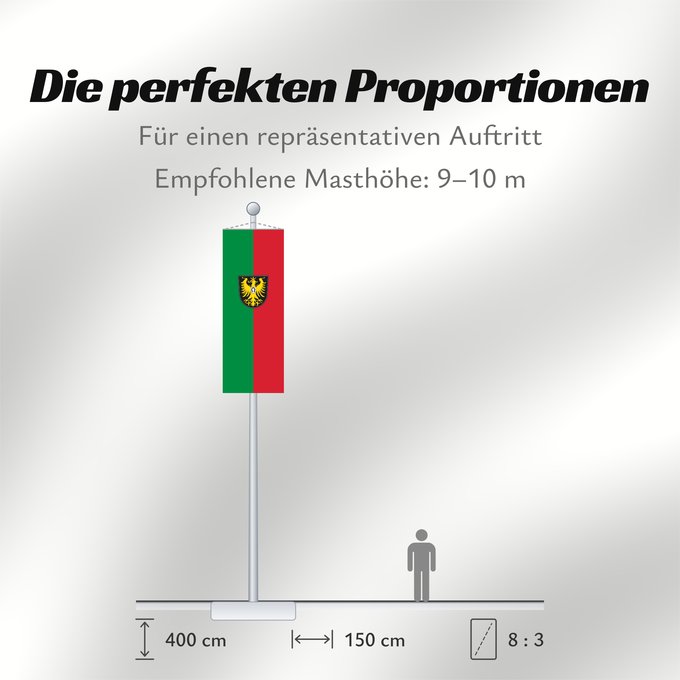 Proportionen der Flagge: Isny im Allgäu (Württembergisches Allgäu Oberschwaben)