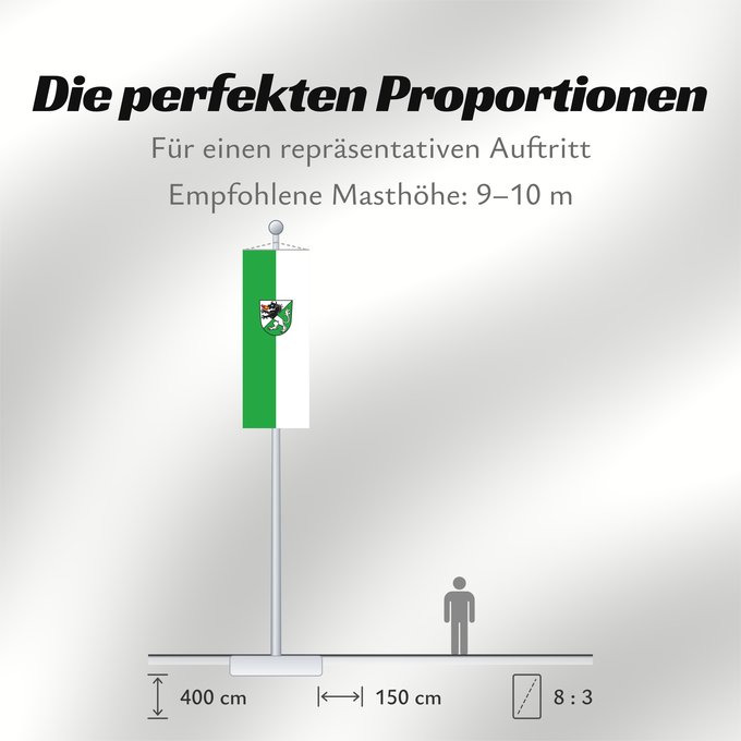 Proportionen der Flagge: Kißlegg (Württembergisches Allgäu Oberschwaben)