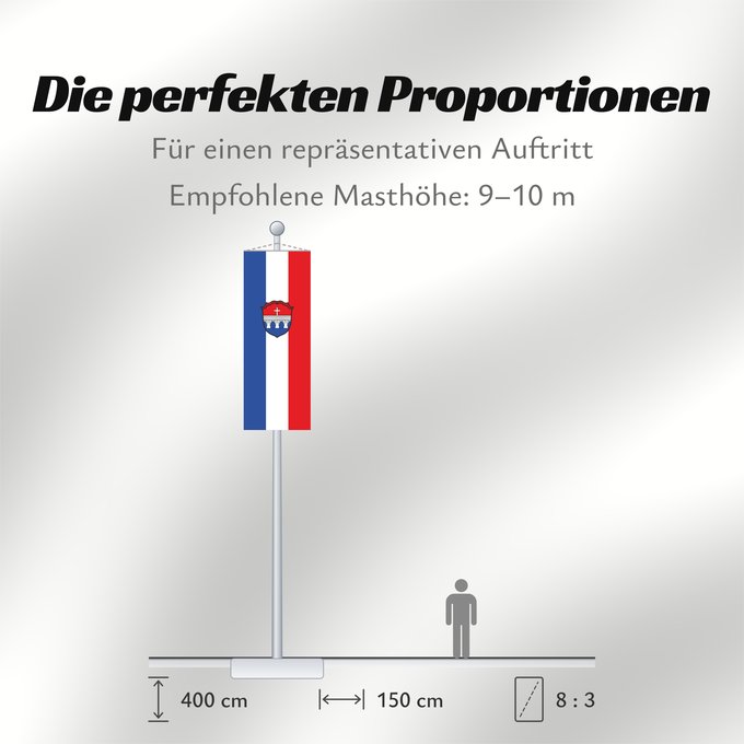 Proportionen der Flagge: Garching a.d.Alz (Inn-Salzach)