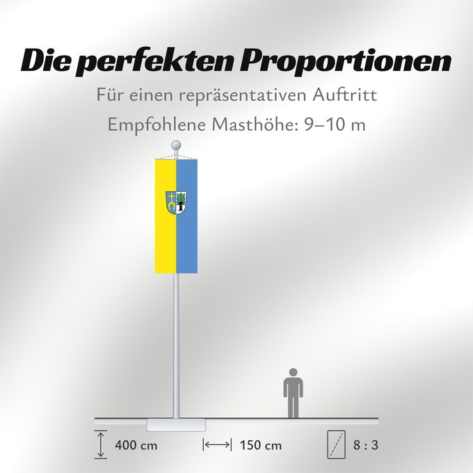 Proportionen der Flagge: Kirchweidach (Inn-Salzach)