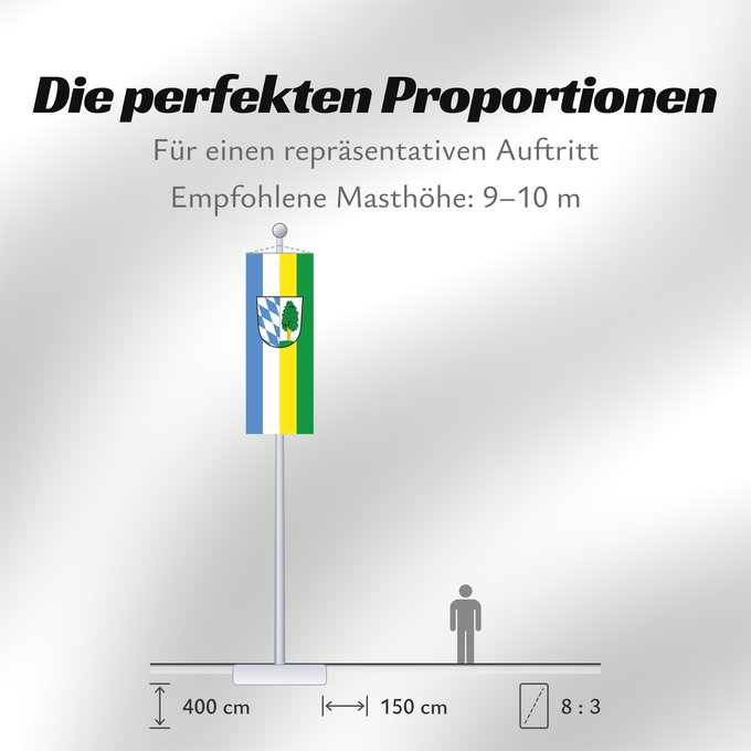 Proportionen der Flagge: Kösching, M (Naturpark Altmühltal)