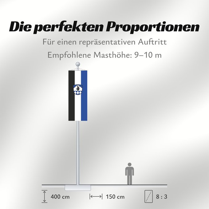 Proportionen der Flagge: Bayrischzell (Alpenregion Tegernsee-Schliersee)