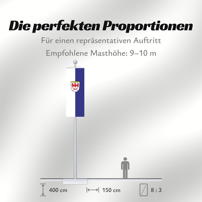 Proportionen der Flagge: Hausham (Alpenregion Tegernsee-Schliersee)
