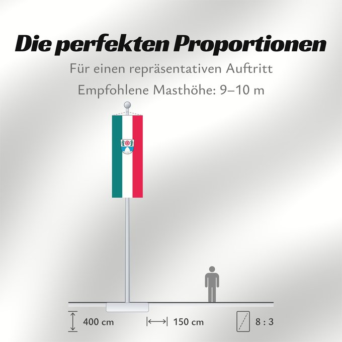 Proportionen der Flagge: Garching b.München, St (Münchener Umland)