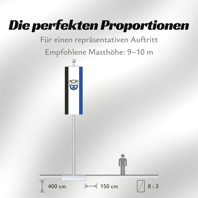 Proportionen der Flagge: Gstadt a.Chiemsee (Chiemsee-Alpenland)