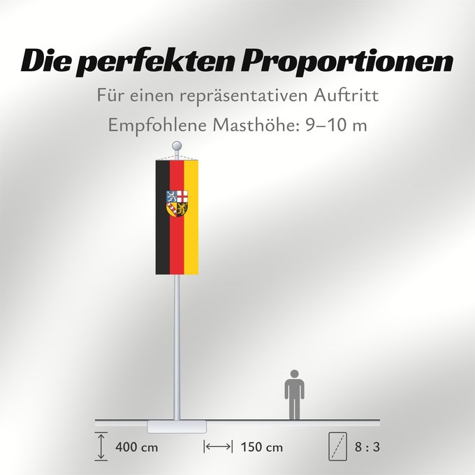 Proportionen der Flagge: Saarland	Sarre