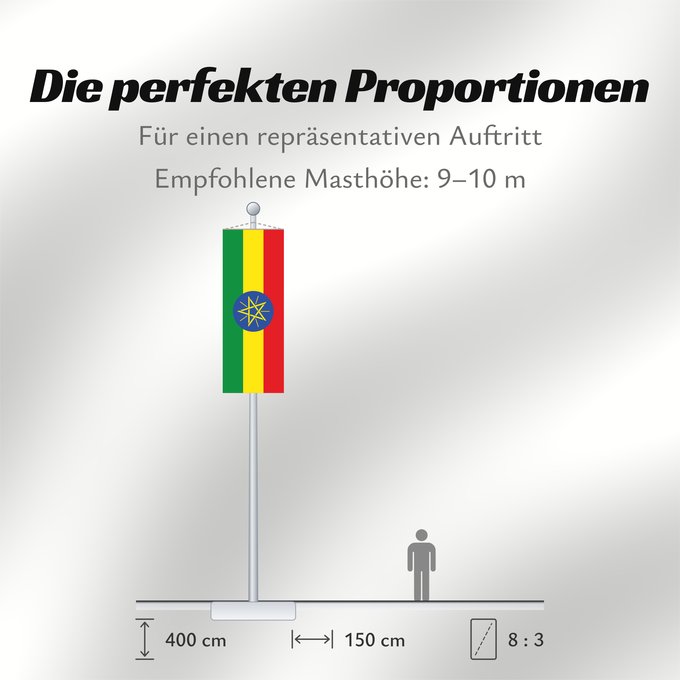 Proportionen der Flagge: Ethiopia Éthiopie Etiopía Äthiopien Dell Etiopia የኢትዮጵያ ሰንደቅ ዓላማ Etiopie Σημαία της Αιθιοπίας Alaabaa Itoophiyaa Itoobiya Etiopiens