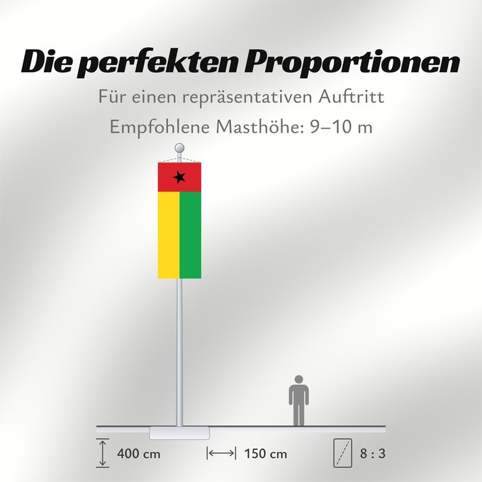 Proportionen der Flagge: Guinea-Bissau Guinée-Bissau Guinea-Bissaus Guiné-Bissau Gvineo Bisaŭa پرچم گینه بیسائو Флаг Гвинеи-Бисау Gvineje Bissau