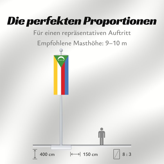 Proportionen der Flagge: Comoros Comores Comoras Komoren Comore