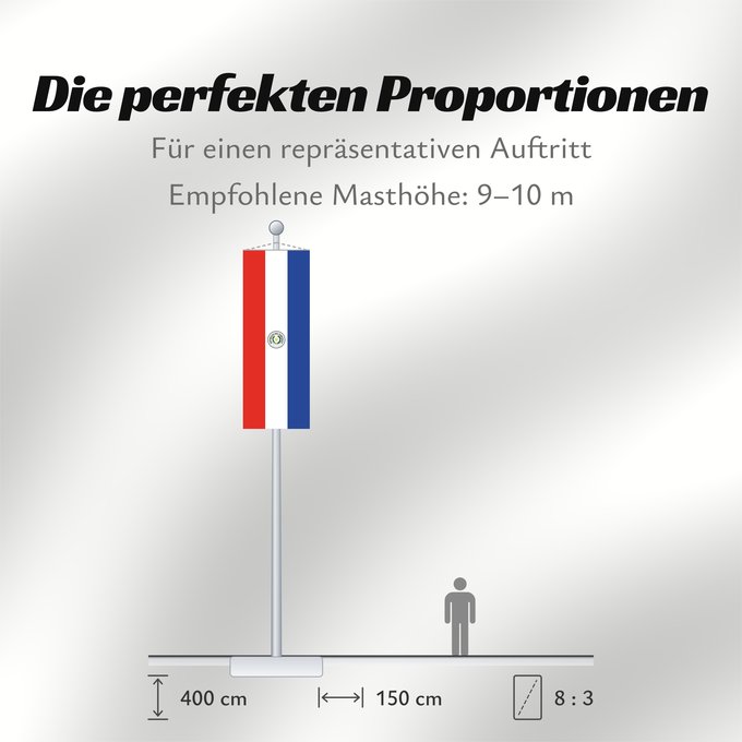 Proportionen der Flagge: Paraguay	Paraguay  obverse	علم باراغواي	پرچم پاراگوئه  روی پرچم	Флаг Парагвая