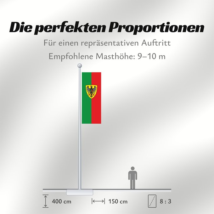 Proportionen der Flagge: Esslingen am Neckar (Region Stuttgart)