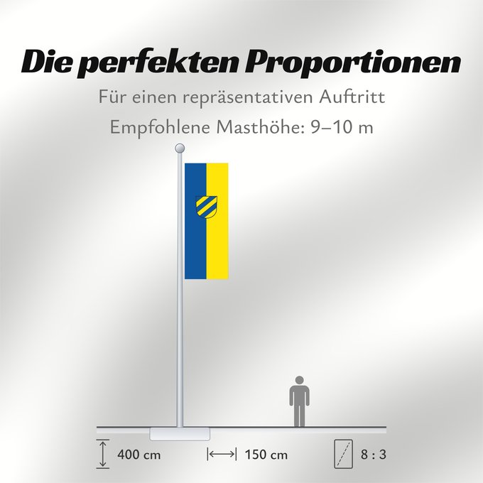 Proportionen der Flagge: Plochingen (Region Stuttgart)