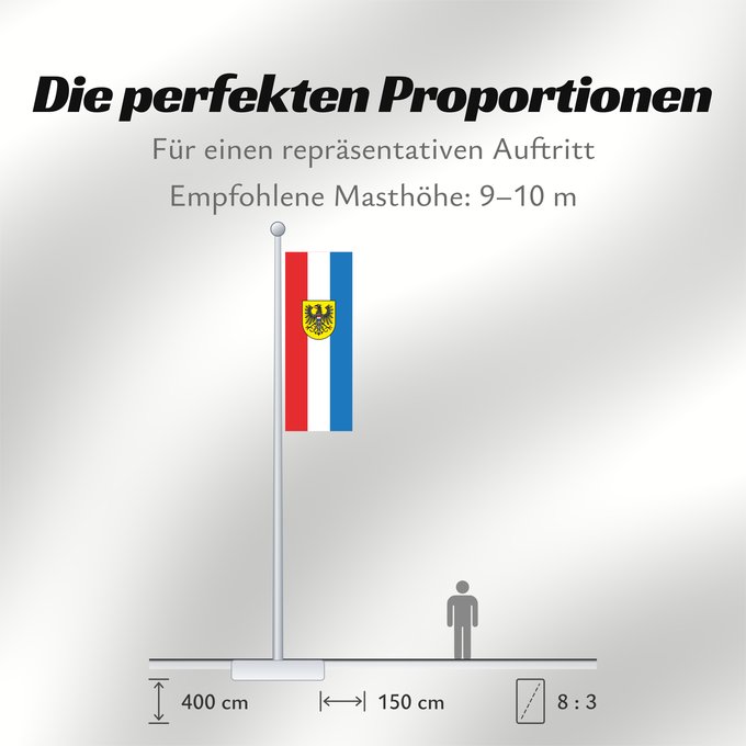 Proportionen der Flagge: Heilbronn (Nördliches Baden-Württemberg)