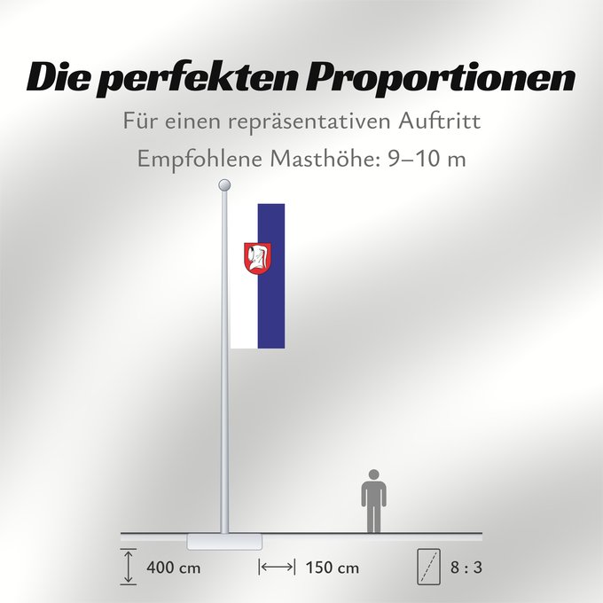 Proportionen der Flagge: Güglingen (Nördliches Baden-Württemberg)