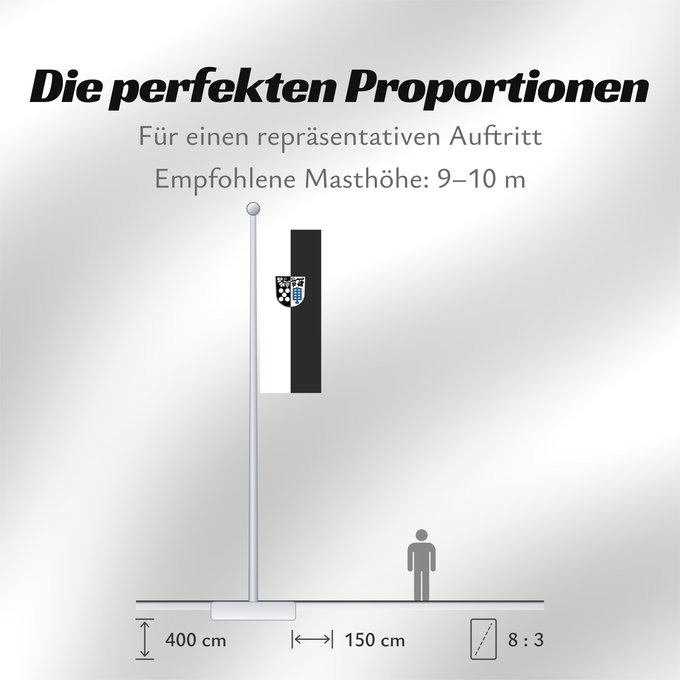Proportionen der Flagge: Oberderdingen (Nördliches Baden-Württemberg)