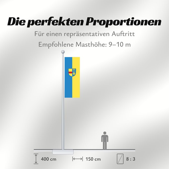 Proportionen der Flagge: Hügelsheim (Nördlicher Schwarzwald)
