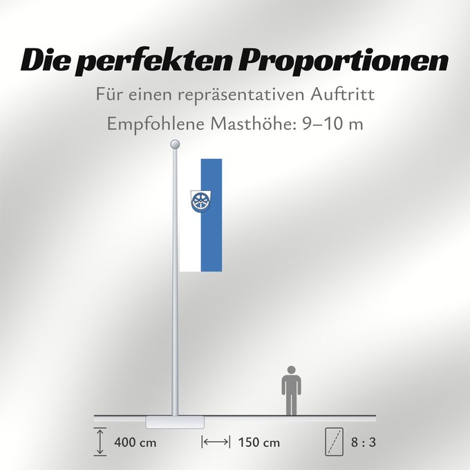 Proportionen der Flagge: Donaueschingen (Mittlerer Schwarzwald)