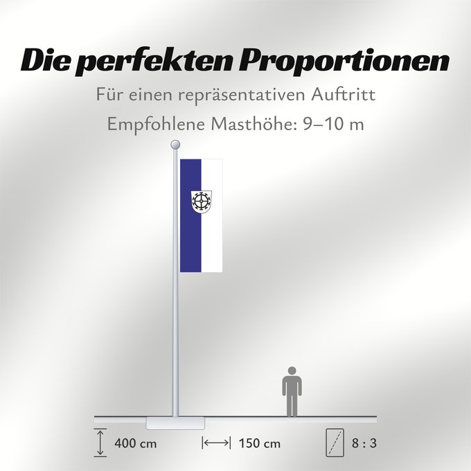 Proportionen der Flagge: Mühlheim an der Donau (Schwäbische Alb)