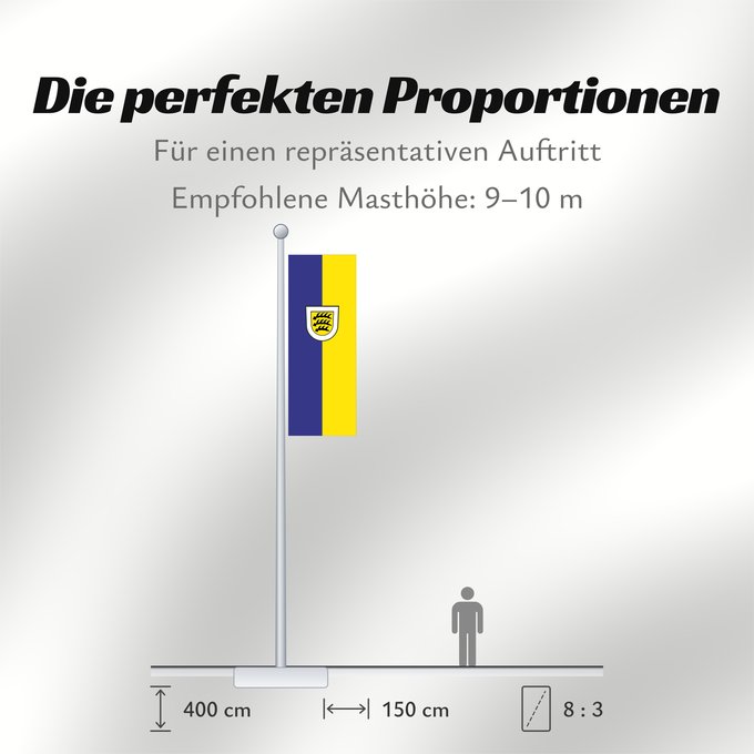 Proportionen der Flagge: Tuttlingen (Schwäbische Alb)