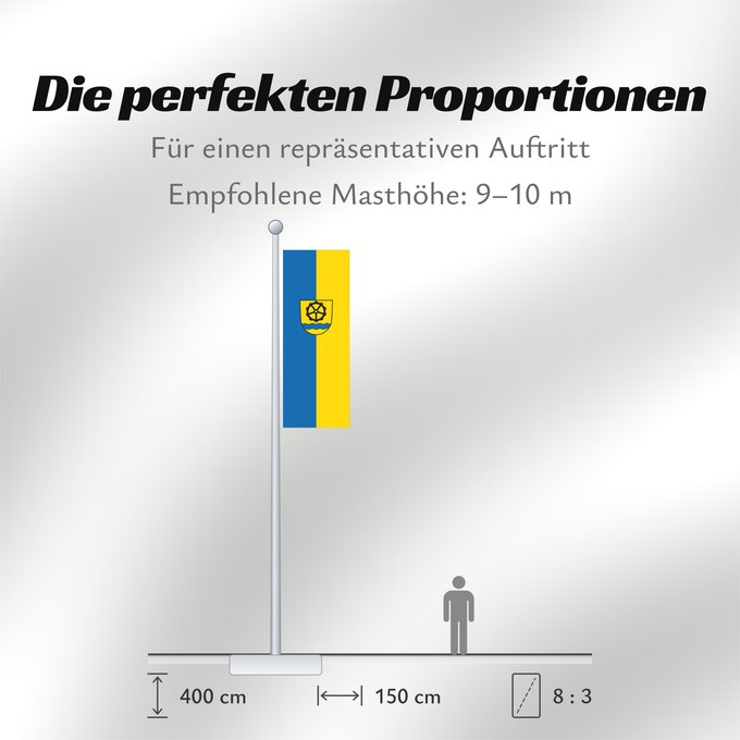 Proportionen der Flagge: Wutöschingen (Südlicher Schwarzwald)
