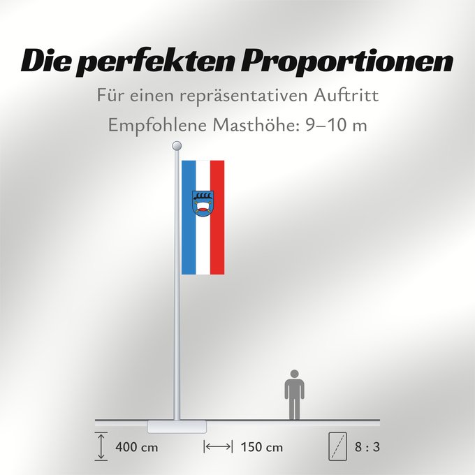 Proportionen der Flagge: Pfullingen (Schwäbische Alb)