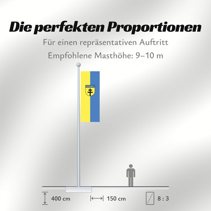 Proportionen der Flagge: Dornstadt (Schwäbische Alb)