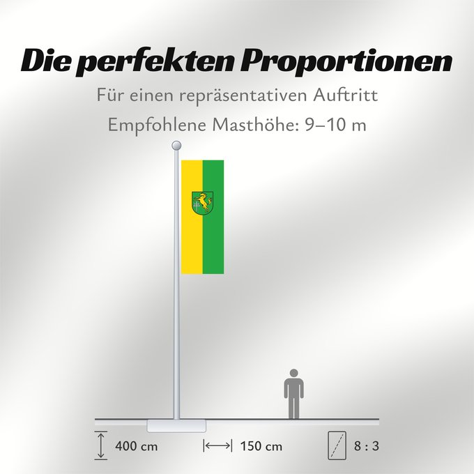 Proportionen der Flagge: Ingoldingen (Württembergisches Allgäu Oberschwaben)