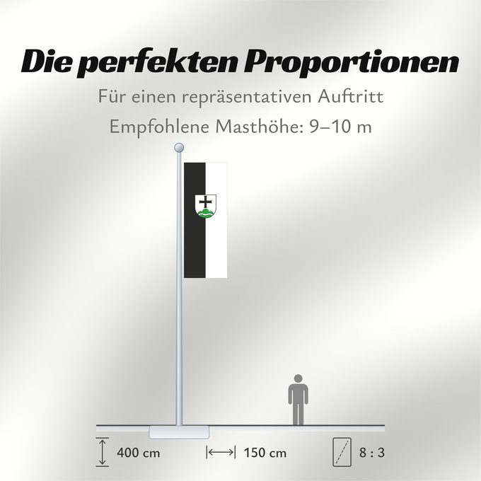 Proportionen der Flagge: Achberg (Württembergisches Allgäu Oberschwaben)