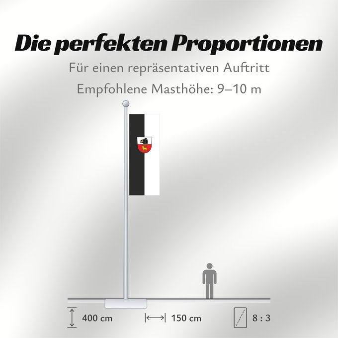 Proportionen der Flagge: Inzigkofen (Württembergisches Allgäu Oberschwaben)
