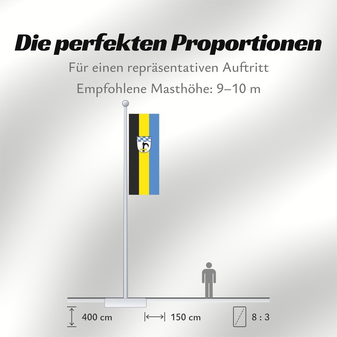 Proportionen der Flagge: Marktl, M (Inn-Salzach)